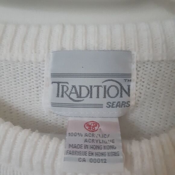 Vintage White Embellished Knit Sweater - Picture 5 of 5